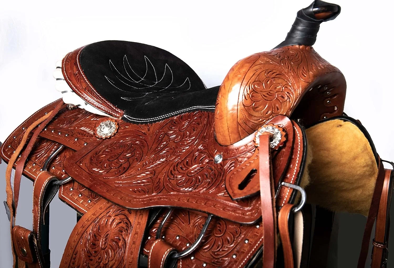 Premium Genuine Leather Western Horse Saddle Custom Made Cowboy Riding Saddle OEM ODM Wholesale Manufacturer Stainless Steel