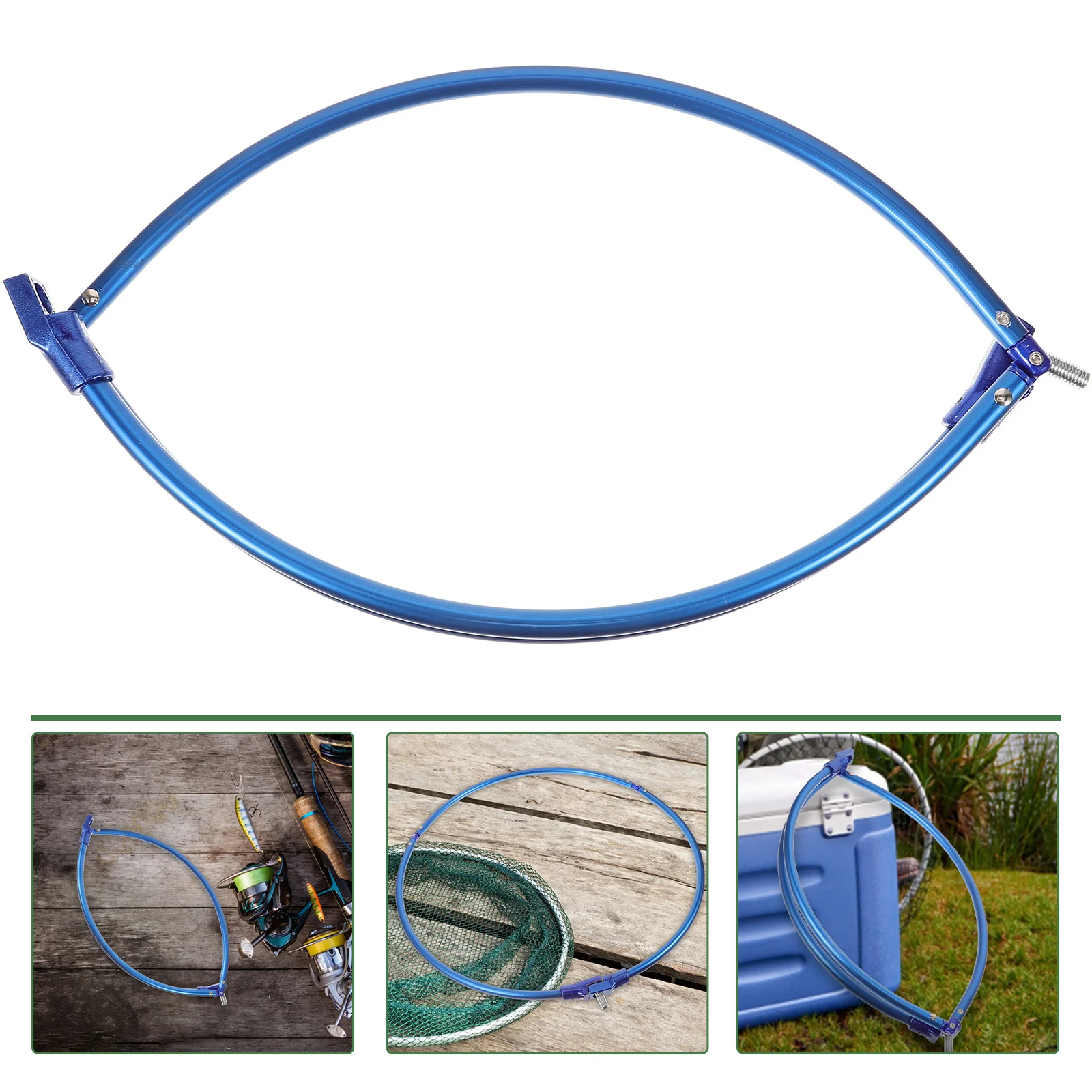 

Aluminium Alloy Fishing Circle Solid Metal Landing Net Ring Dip Nets Accessories Durable Simple Design Practical Fishing Tool