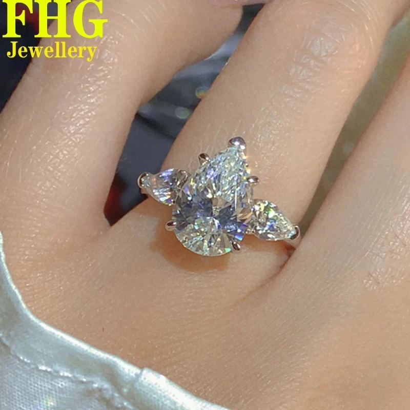 

Pear shape 1 2 3 4 5Carat 9K A375 Gold Ring DVVS1 Moissnite Diamond Ring Wedding Party Engagement Anniversary Ring Trendy