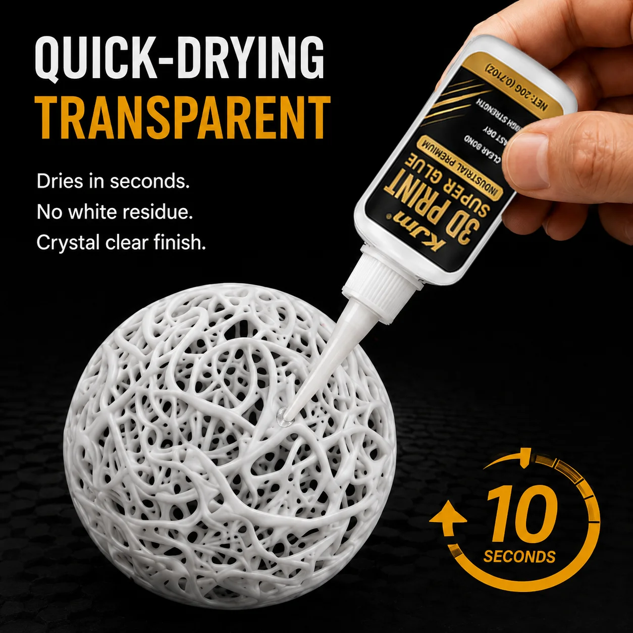 KJM 3D Printer Glue Super Adhesive Fast Dry CA Glue For PLA ABS Resin Models Strong Bond Repair 3D Printing Parts DIY Hobby