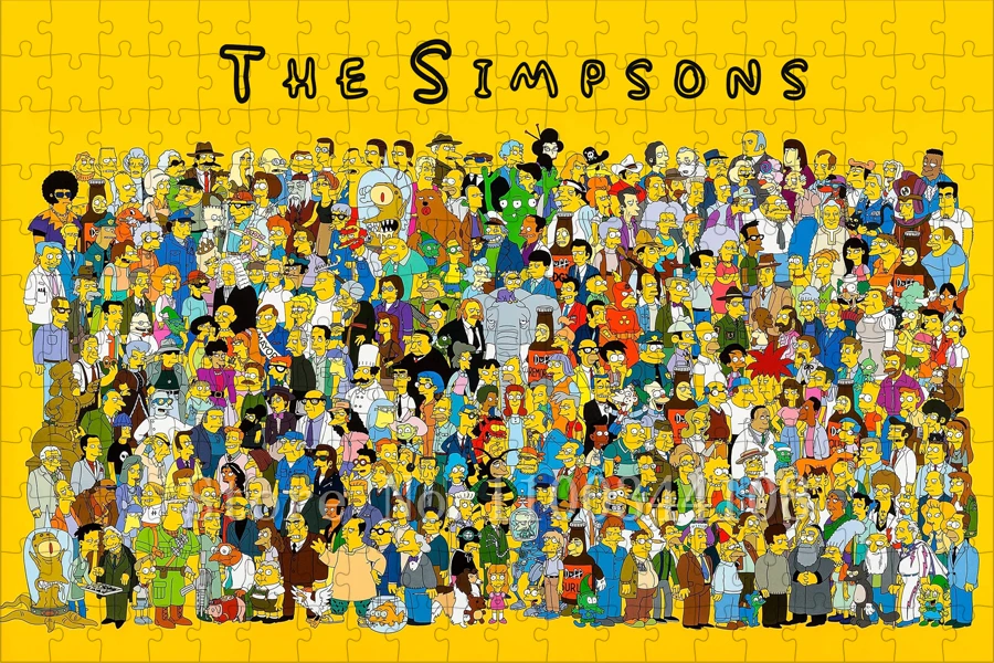 The Simpsons All Characters Jigsaw Puzzles Disney Animation Puzzles Parent-Child Interactive Game Toys New Year Gift