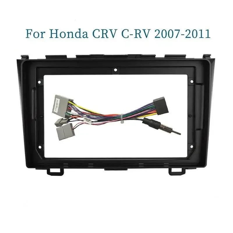 9 Inch Car Fascia Frame Adapter Canbus Box Decoder For Honda CRV CR-V 2007-2011 Android Radio Dash Fitting Panel Kit