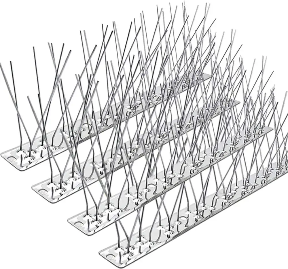 

Stainless Steel Bird Spikes, 70 Strips 75.78 Ft Coverage, Easy to Install Fence Spikes