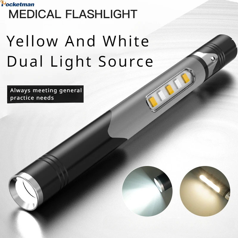 

Portable Mini Pen Holder Multi-Functional LED Flashlight USB Charging Medical Pen Light Strong Light Pupil Pen Light Flashlight