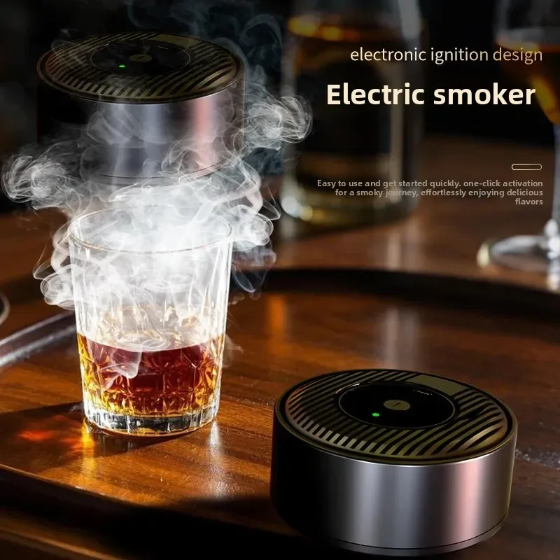 Electric Cocktail Whi skey Wine Sm oker – Rechargeable Wood Chip Flavor Infuser