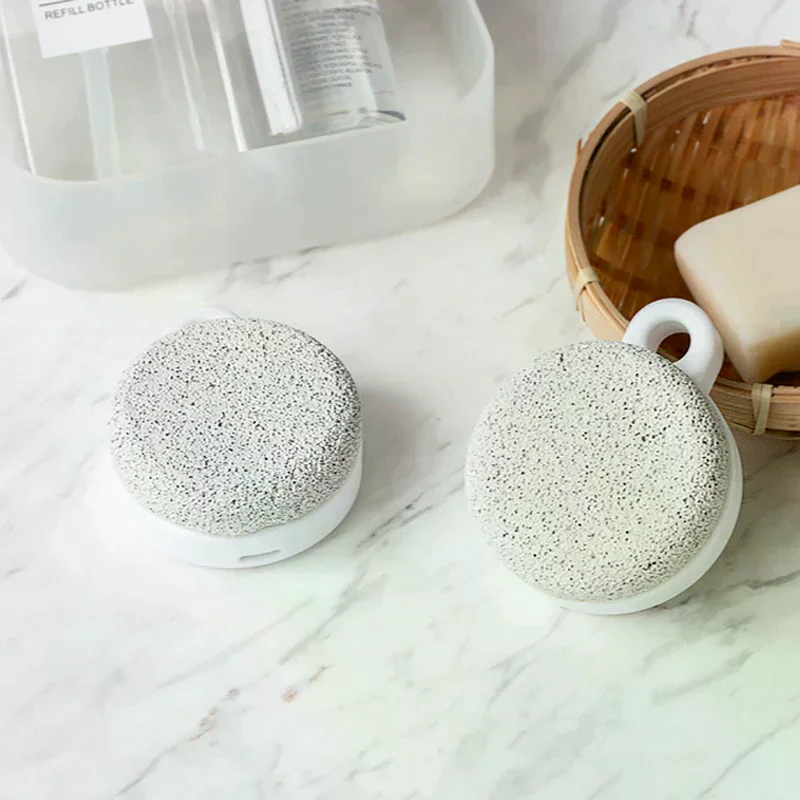 1 قطعة فرشاة الخفاف التقشير ملف القدم مزدوجة الوجهين مقبض طويل العناية بالحجر الغسيل مقشر فرشاة الجسم #4