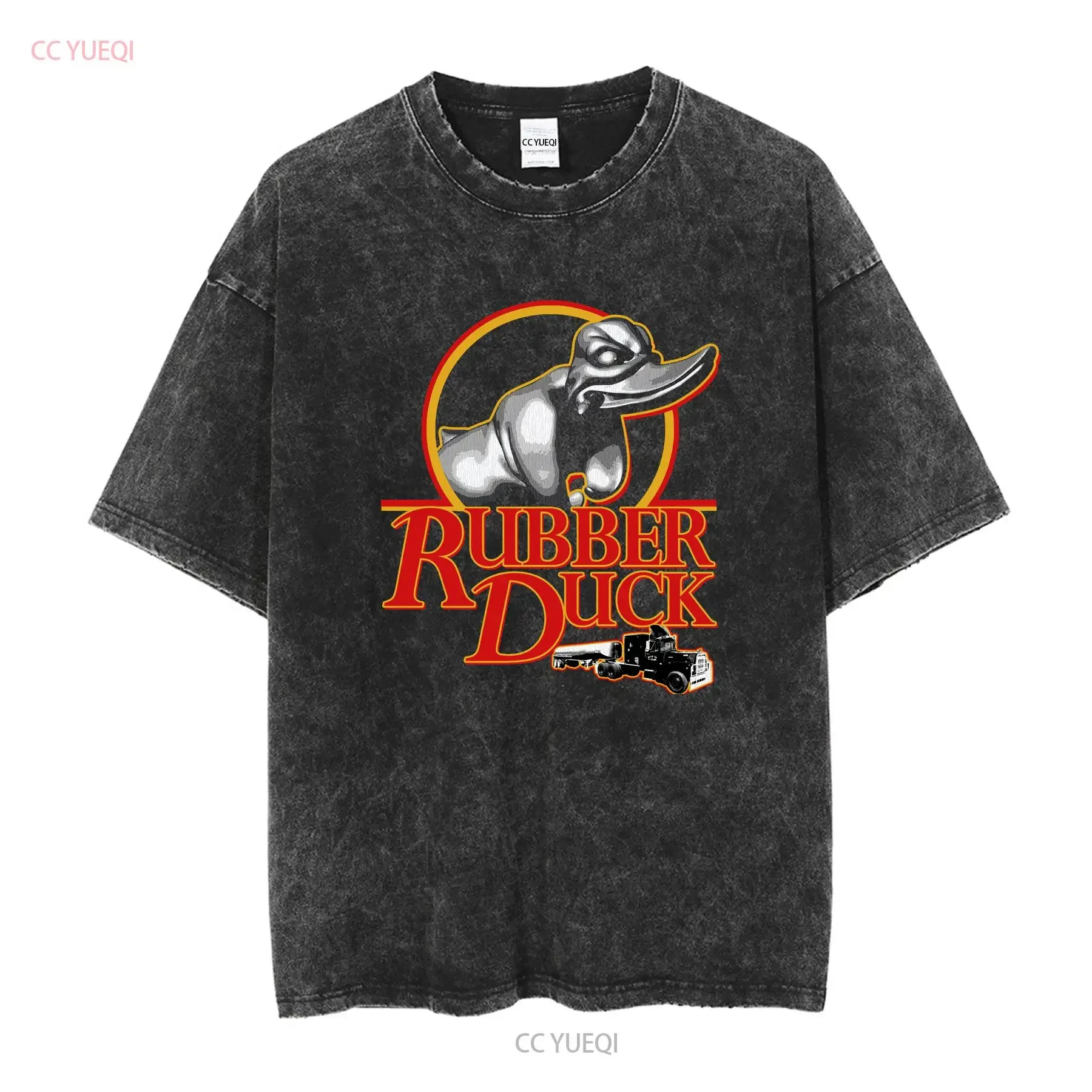 Rubber Duck Convoy Inspired Truck Movie Men's Black T Shirt Size S 5XL vintage Washed Top For Everyday Wear Comfortable view 2