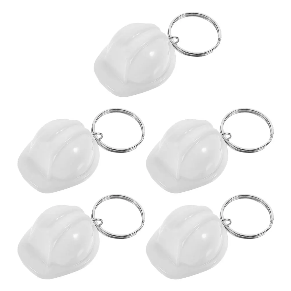 

5Pcs Mini Safety Keychain Sturdy Lightweight Portable Bag Decor Unique Construction Theme Pendant for Men Party Favors