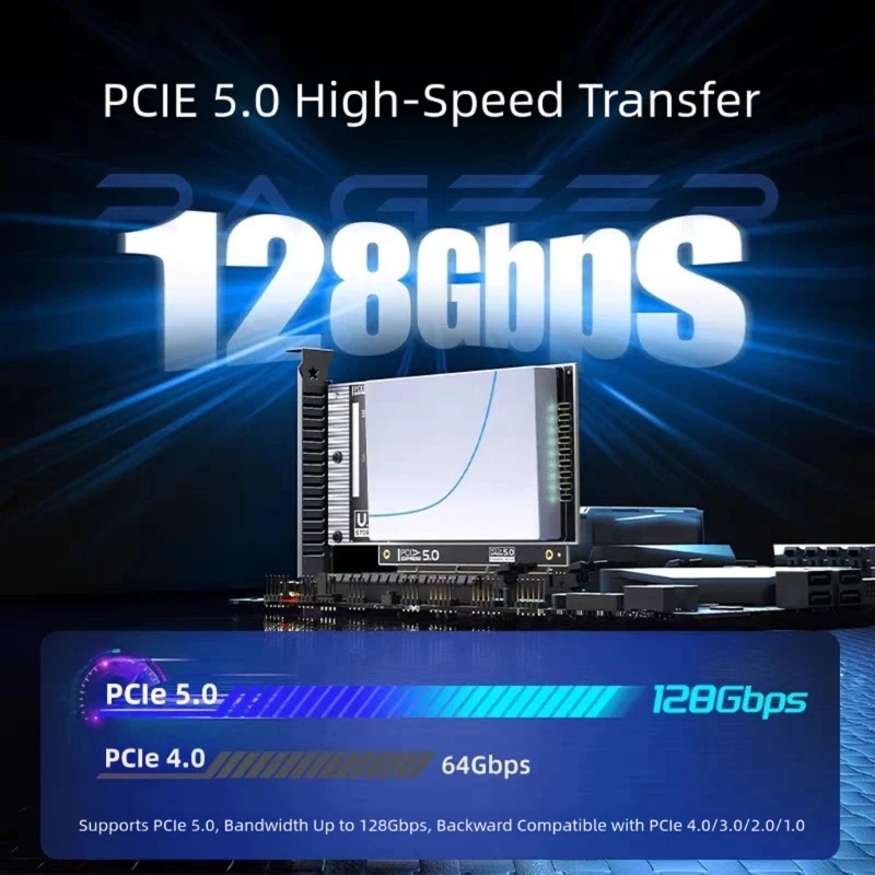 

PCIExpress 5.0 to U.2 SFF 8639 Adapter Card for 32GT/s Fast Speed NVMe Drive Connection Hot Swappable X3UB