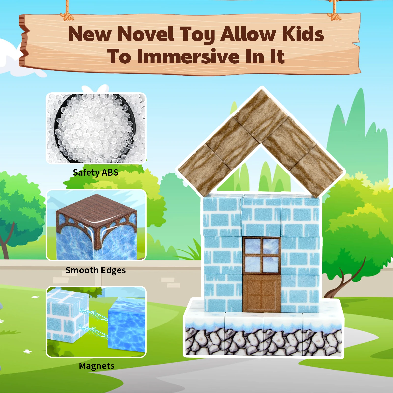 100 قطعة مخصصة 2025 اللبنات المغناطيسية. ألوان نابضة بالحياة، بناء حر، تعزز مهارات الجذعية واللعب. هدية مثالية للعطلات.