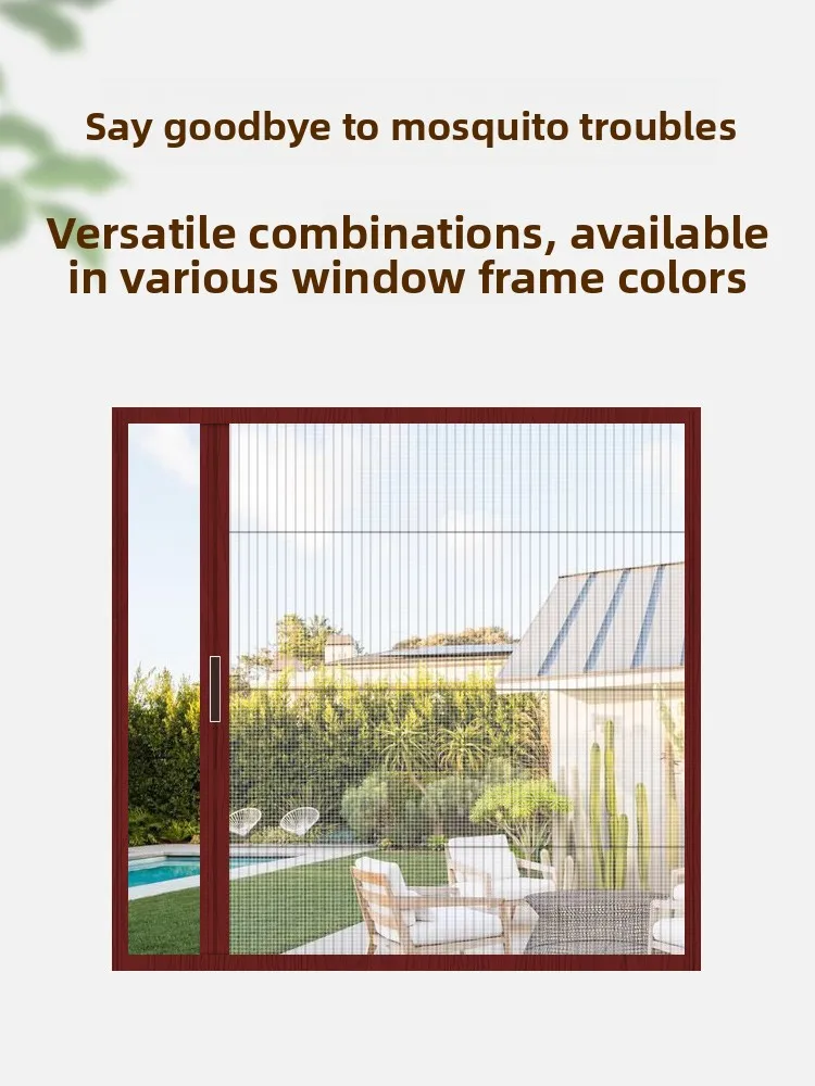 No-Drill Aluminum Alloy Invisible Folding Retractable Screen Door Push Pull Stop Slide Mosquito Proof Sand Net Self Installation
