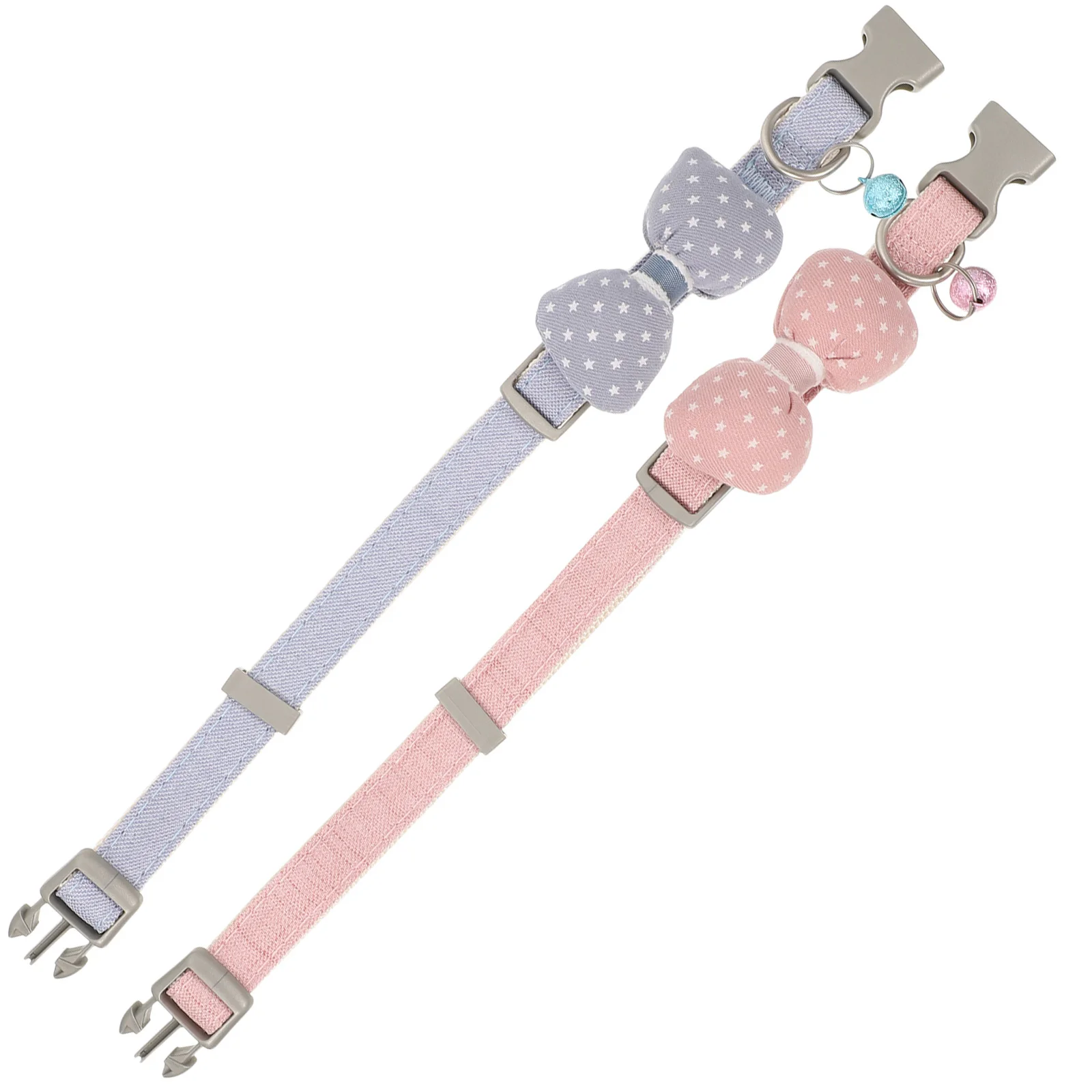 

2pcs Cat Bowknot Adjustable For Collar Ornament Cats Checked Pattern Necklace Collar For Pet Durable Pet Supply