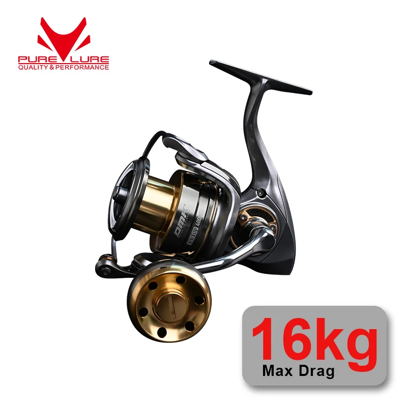 purelura nutop jigging spinning reel agua salgada passo lento max carbon drag carpa bass pike 4000 5000 16kg 01