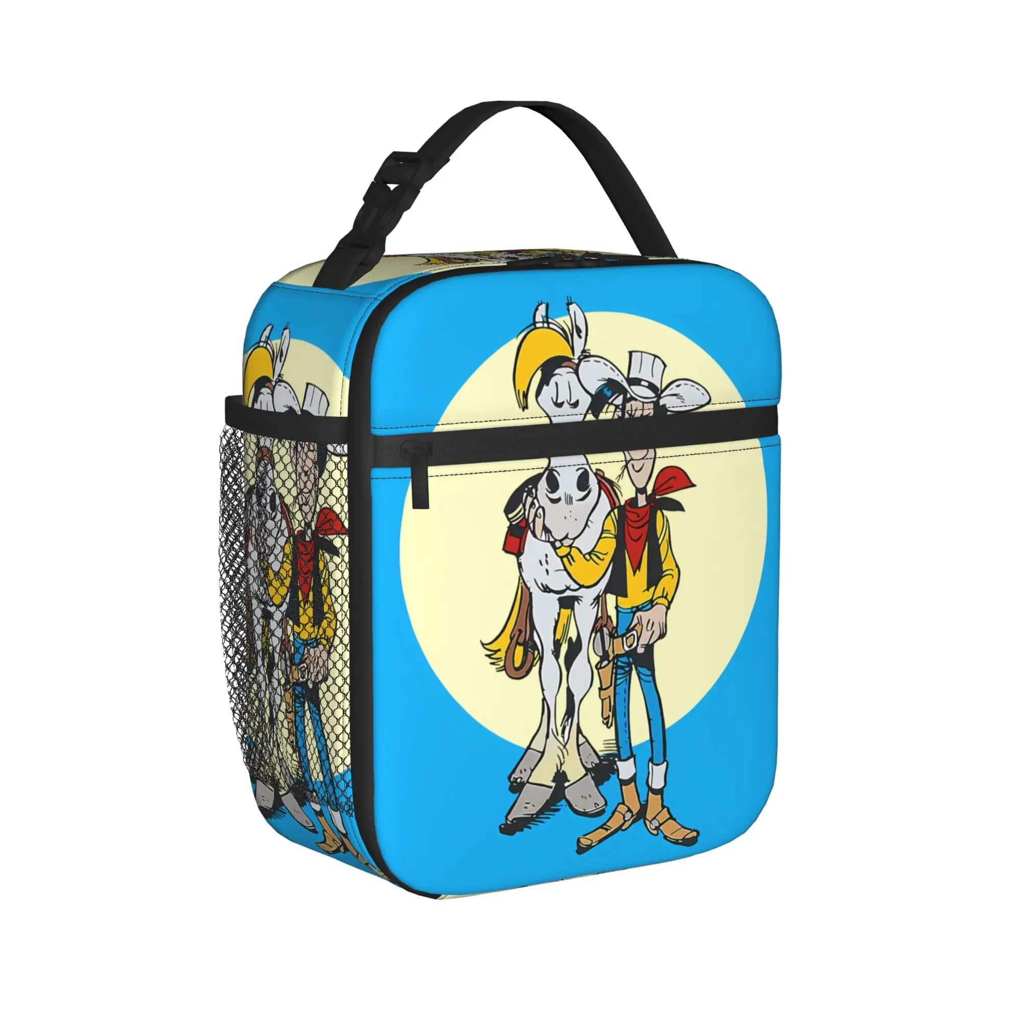 Lucky Luke Cartoon Comics Lunch Bag  Aesthetic Lunch Box For Women Portable Cooler Bag Waterproof Graphic Thermal Lunch Bags