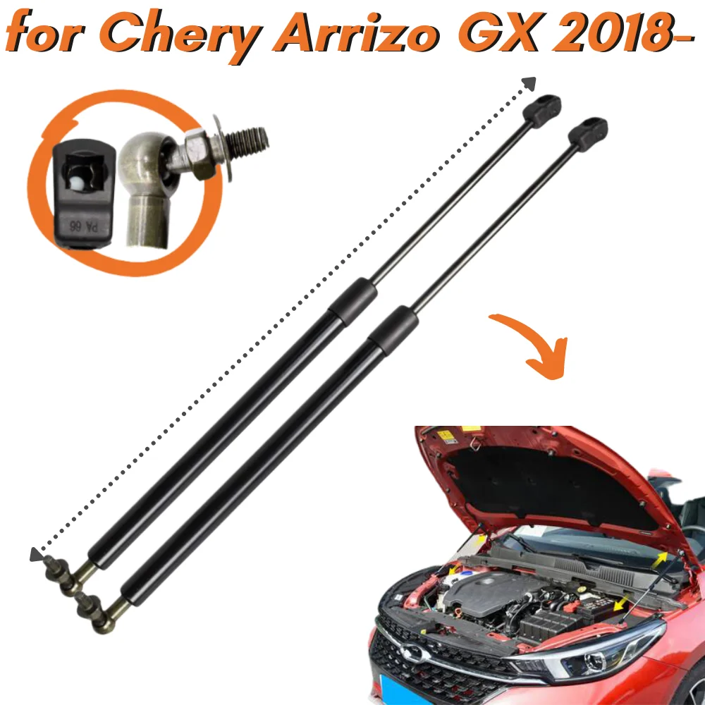 

Qty(2) Front Bonnet Hood Gas Struts Springs Dampers for Chery Arrizo GX 2018-present 6 5 Plus Fownix Arrizo 6 Pro Lift Supports