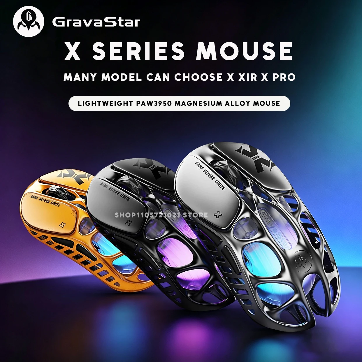 Gravastar Mercury X Series X AIR X Pro Wireless Gaming Mouse Hollow-out Bluetooth Wired Lightweight Dual 8K G3950 Gamer Mouse