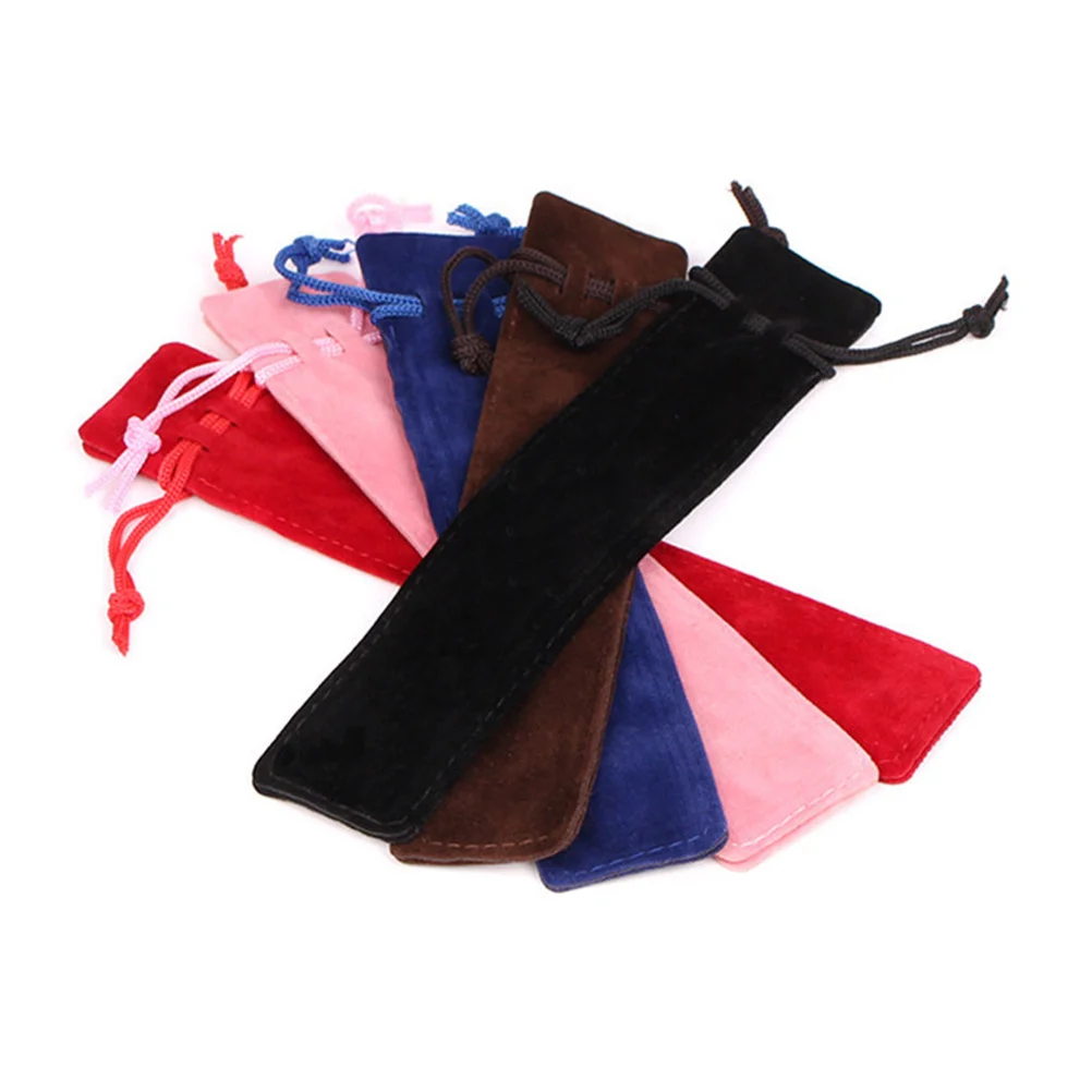 25 قطعة على الوجهين الفانيلا الرباط حقيبة أقلام رصاص تنفس حقيبة أقلام هدية التعبئة التخزين المنظم الرباط حقيبة أقلام رصاص