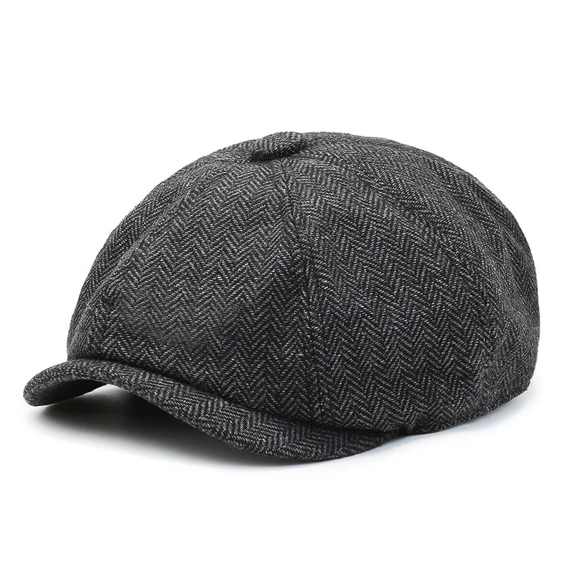 Men Newsboy Hat Beret Hats Wool Vintage British Painters Hats Celebrity Winter Berets Casual Stripe Berets Driver Flat Caps