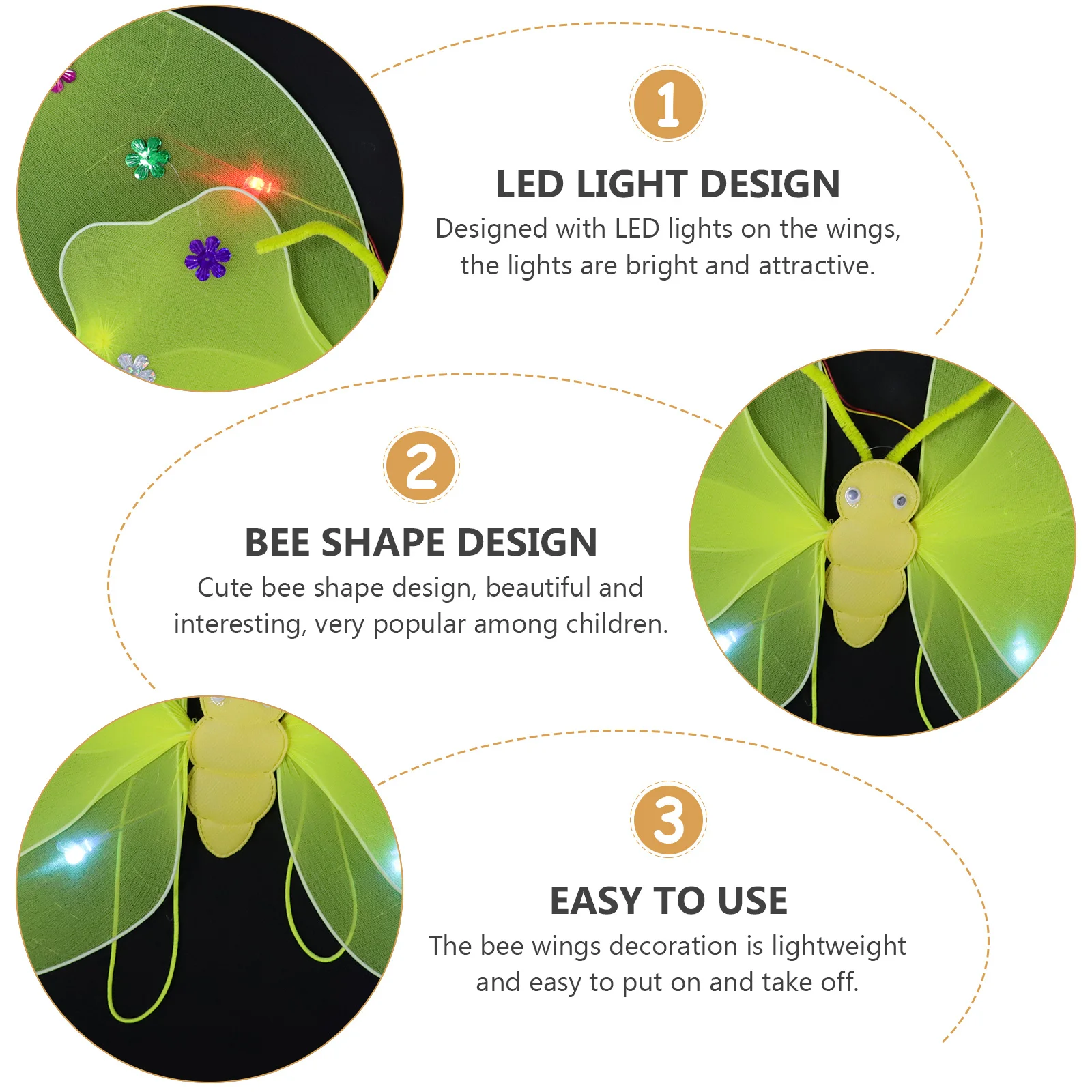 Set di costumi cosplay a doppio strato da 3 pezzi per ragazze, compleanno, danza, Halloween, adorabile accessorio per ali glitterate con bastoncini da fata