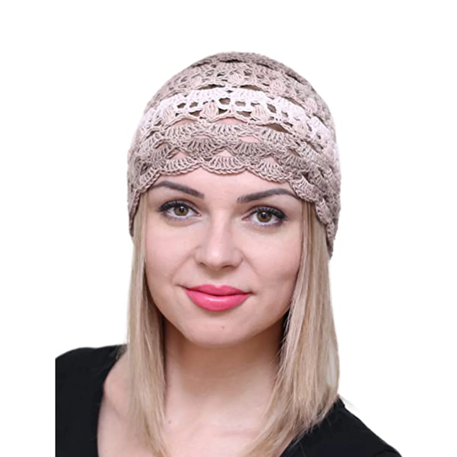 Women Summer Autumn Beanie Boho Style Hollow Crochet Handmade Skullies Hats