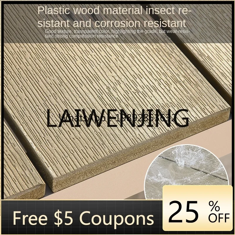 

6 Outdoor Plastic Courtyard Garden Villa Terrace Plastic Wood Table and Chair Combination