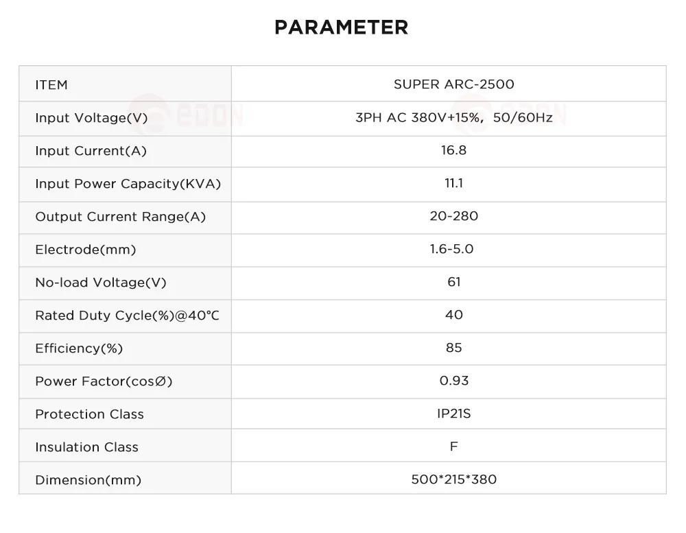 EDON Professional IGBT Inverter Hot Start, Lift Tig, VRD Mma 280amp Welding Machine Welder