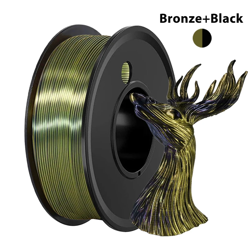 

1.75mm Dual Color Silk Bronze Black PLA Filament 3D Printer Black Bronze 3D Printing Material Magic Two Colors 250g 500g 1Kg