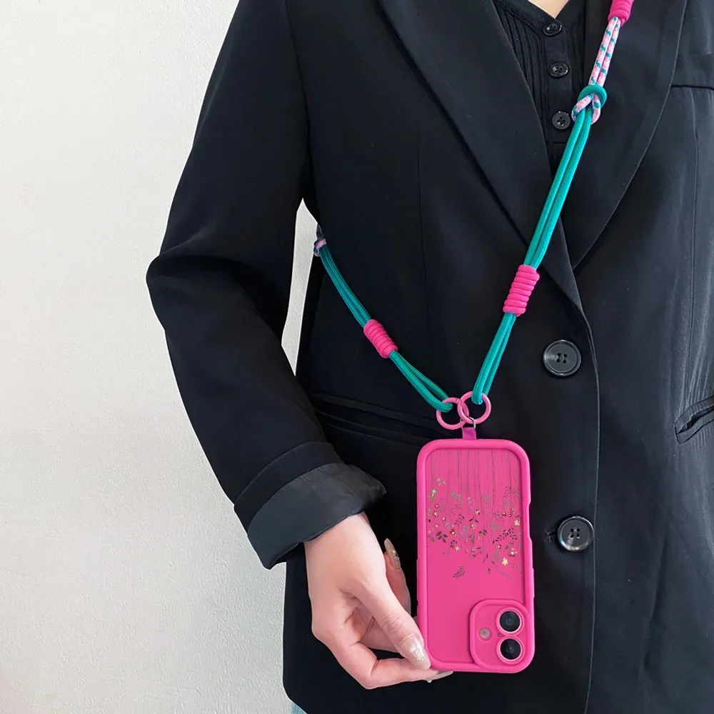 Cxd5Collana Cinturino Cordino Custodia per telefono per Xiaomi 13T 14T 12T 11T Pro 15 14 13 12 11 Lite Ultra Fiore Catena da polso Copertura a tracolla