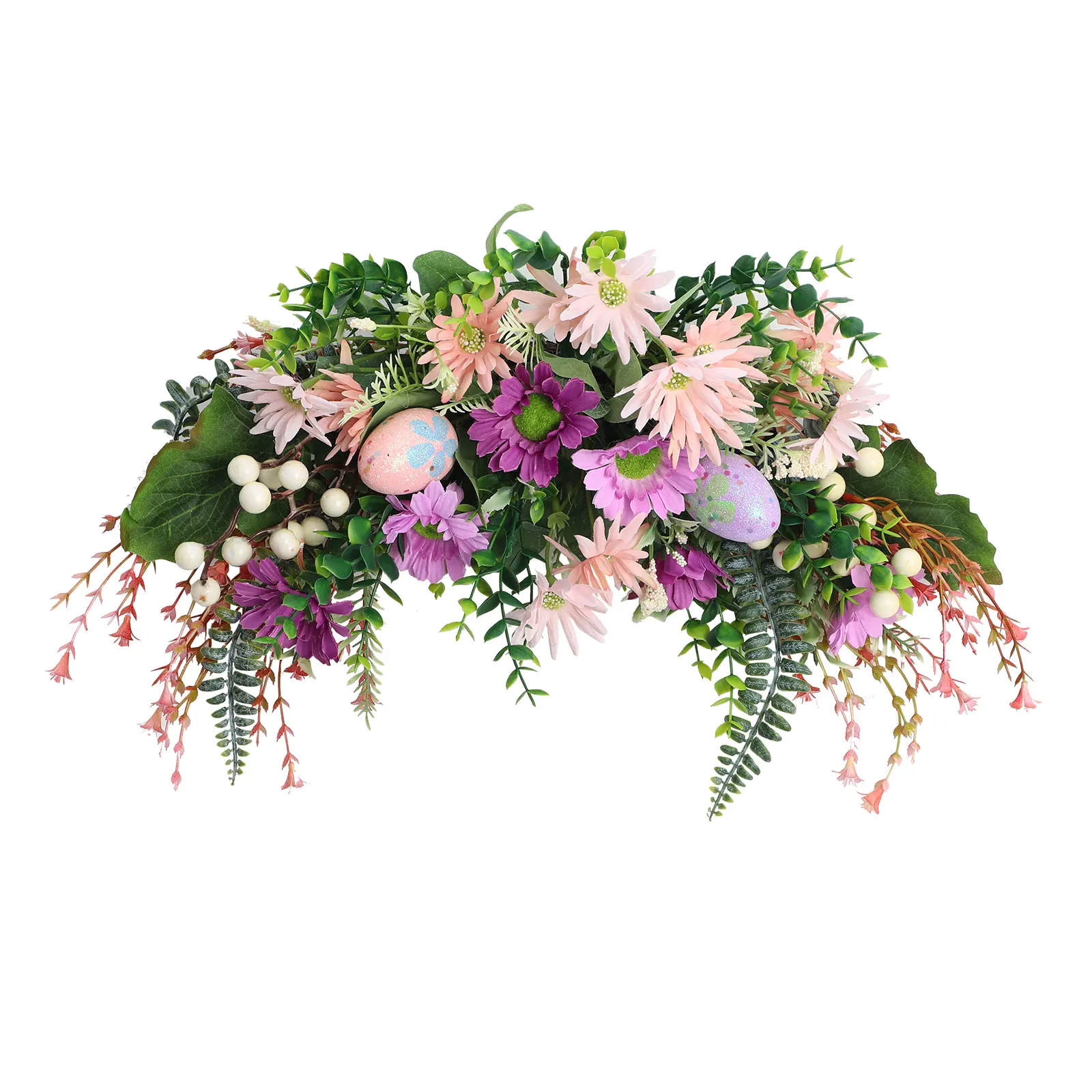 

Artificial Wreath Easter Decoration Wedding Arch Flowers Party Easter Egg Lintel Swag Door Hanging Pendant DIY Home Decoration