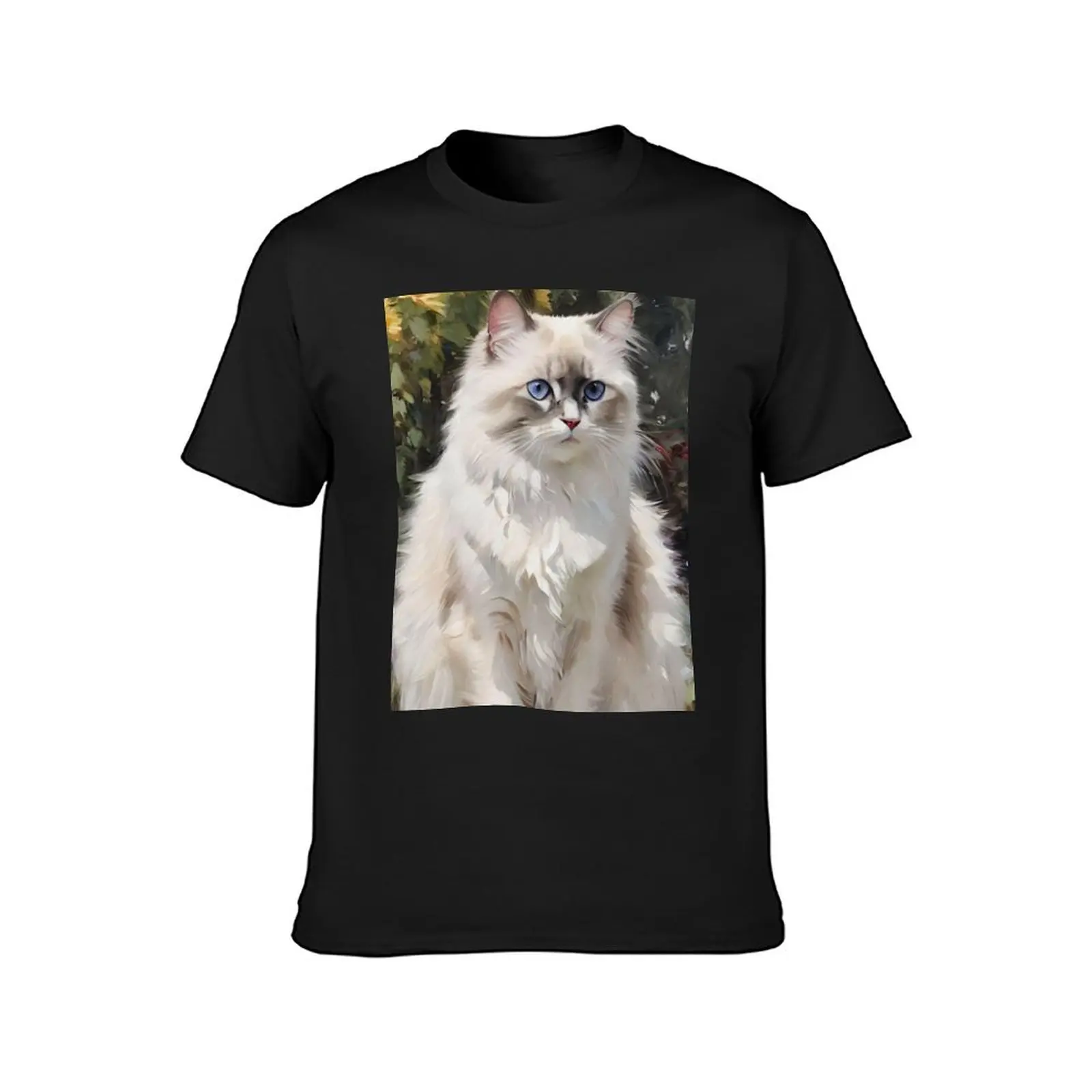 Birman Cat and Flower T-Shirt boys whites Aesthetic clothing mens graphic t-shirts big and tall