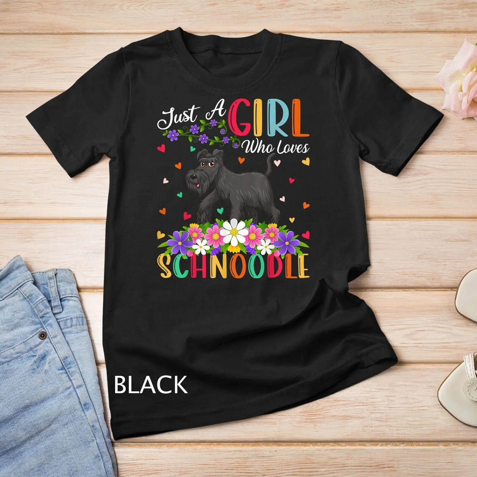 Schnoodle Dog Lover Just A Girl che ama la maglietta Unisex Schnoodle