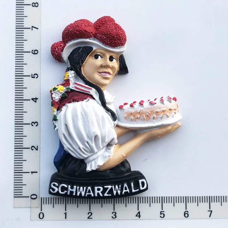 Black Forest Cake Maker Fridge Magnet Cultural Flavor Message Post Tourism Souvenir Resin Craft Decoration