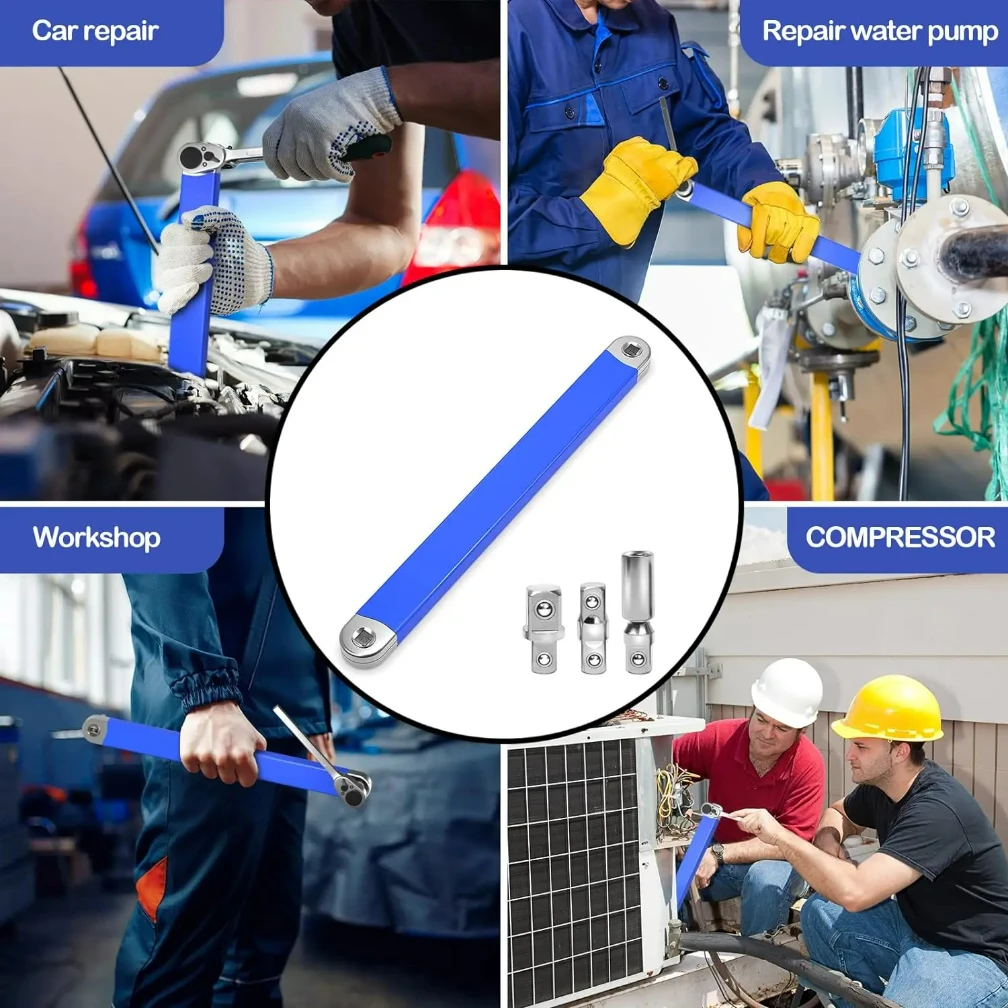 Professional Zero Offset Extension Wrench Motorcycle Repair Tool Tight Space Extension Tool 1/2 in. 1/4 in. 3/8 in.Home Tool Set