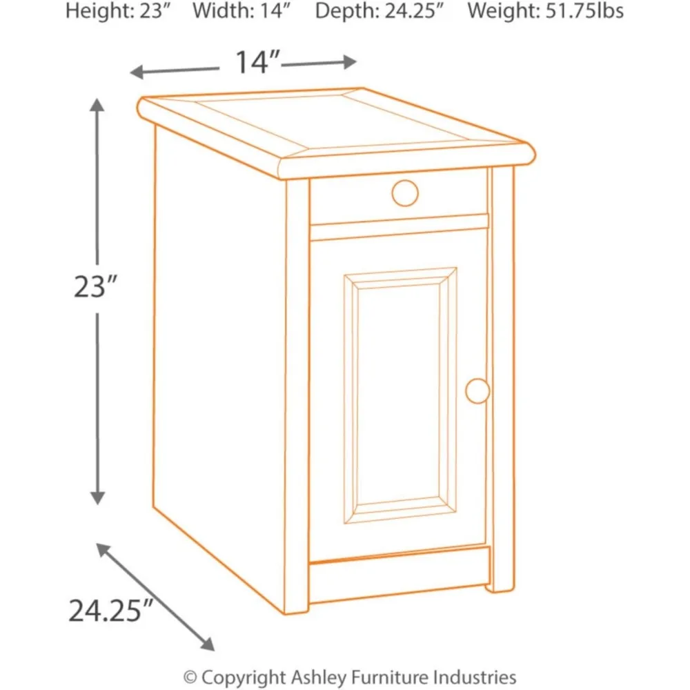 Ashley Furniture Signature Design-Bolanburg bijzettafel voor stoelen, 14"B x 24"D x 23"H, Whitewash