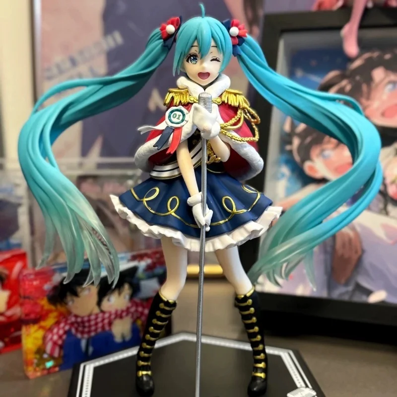 Genuíno taito hatsune miku anime estatueta vozes de chumbo kawaii winterlive natal miku boneca modelos colecionáveis como presente da menina de natal