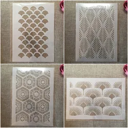4Pcs/Set A4 29cm Cloud Wavy Leaves Orange DIY Layering Stencils Painting Scrapbook Coloring Embossing Album Decor Template