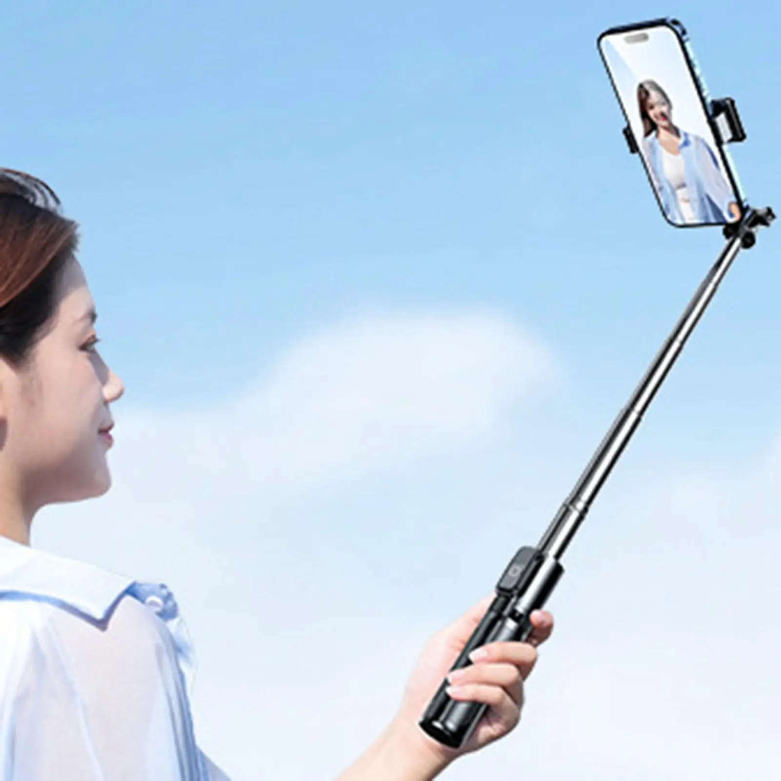 Bastone selfie compatibile con Bluetooth Bastone selfie portatile allungabile wireless con otturatore remoto Treppiedi pieghevoli Bastone selfie