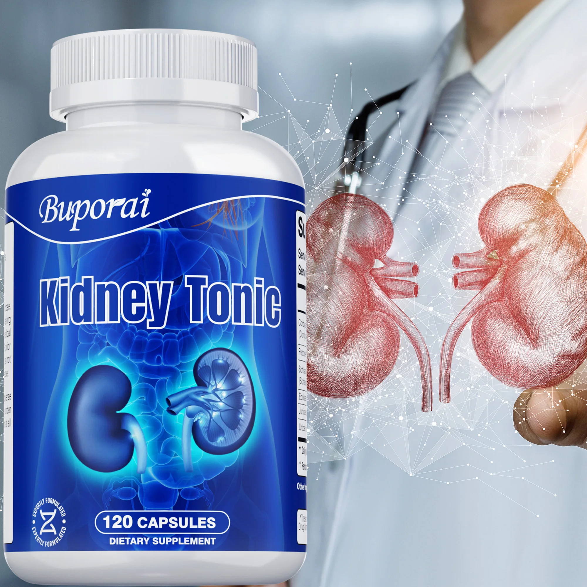 Kidney Tonic Capsules - Kidney Cleansing and Repair, Urinary and Bladder Health, Balance Blood Circulation, Improves Dull Skin