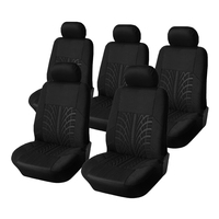 5pcs Car Seat Covers Set Universal Fit Most Cars Covers with Tire Track Embroidery Detail Styling Car Seat Protector