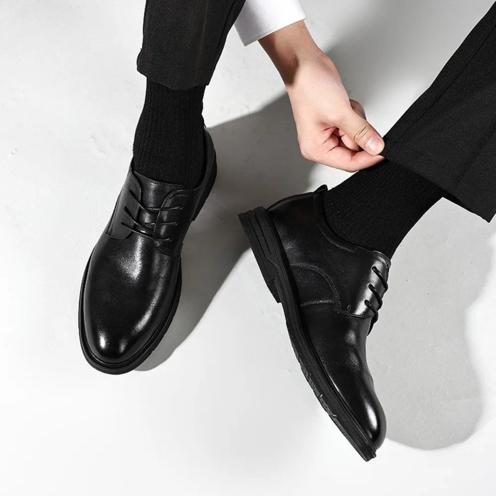 

Dress Leathermen's Classic Shoes Spring and Autumn Versatile Simple Fashion Breathable British Casual Men's Leathershoes Classic