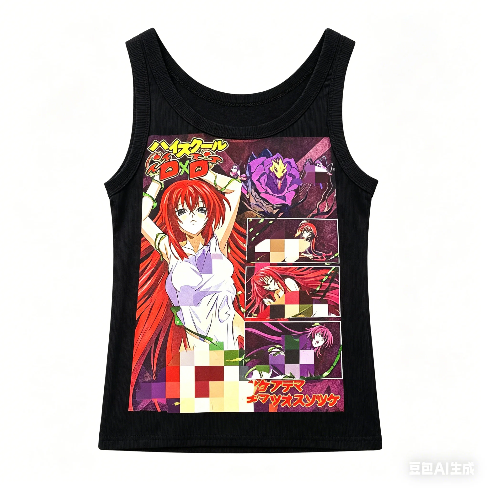 Camiseta sin mangas acanalada HIGHSCHOOL DXD, ropa de personalidad, nuevo modelo, camiseta de anime, ropa para todo el año, talla grande, Y2k, manga corta, para parejas