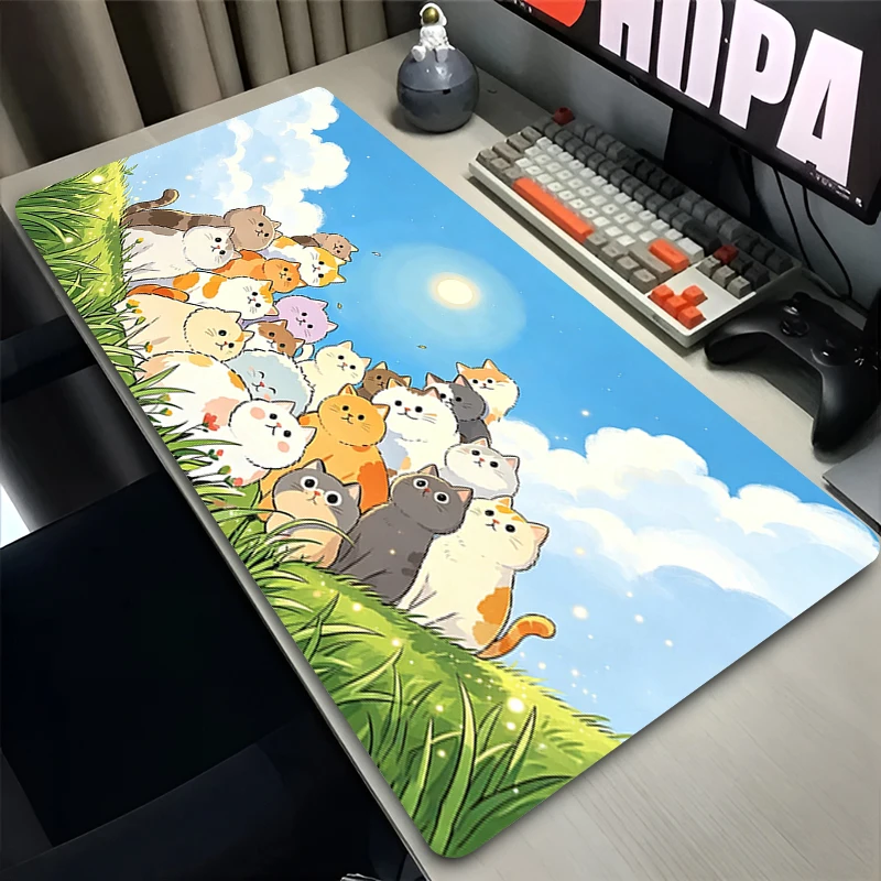 kawaii Mouse Pad Notbook Gaming Accessories Keyboard NonSlip Rubber Computer Carpet Anime cat Office Desk Mat PC Gamer MousePad