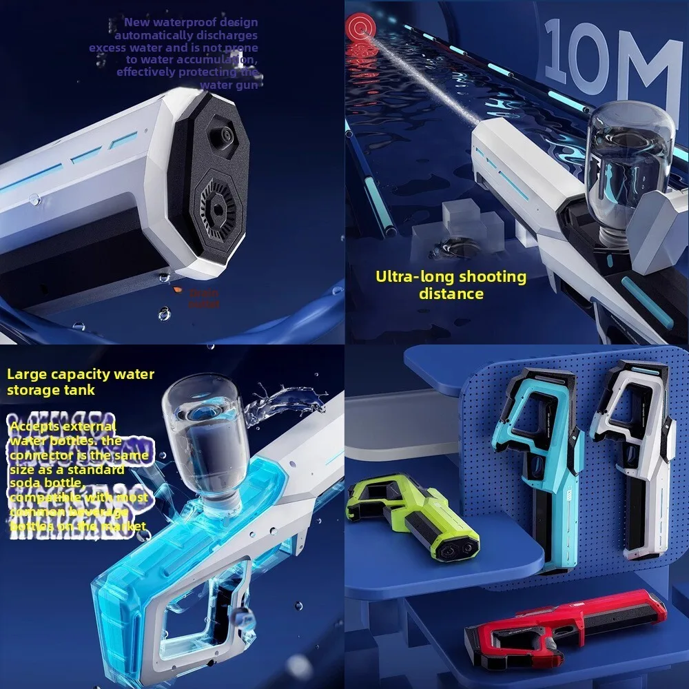 مسدس مياه كهربائي أوتوماتيكي للأطفال ذو سعة كبيرة للتصوير المستمر للعب في الهواء الطلق والمهرجانات