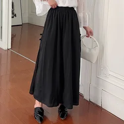 Vintage Women's Wide-Leg Pants High-Waisted Skirt Pants Loose Casual Straight-leg Pants Summer Chinese Style Women's Trousers