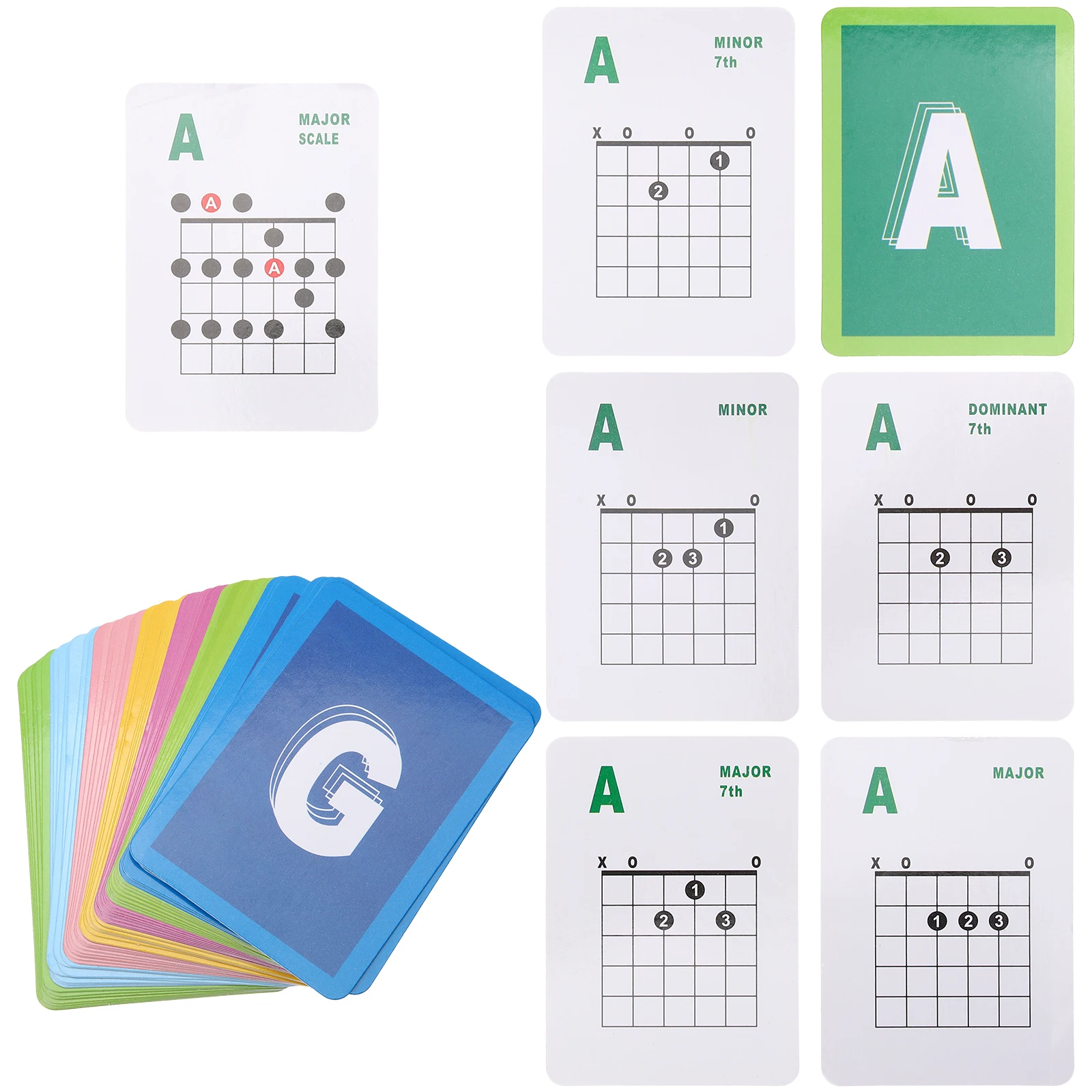 

49pcs Guitar Chord Chart Coated Paper Electric Guitar Beginner Finger Guide Practice Poster Large Font Easy Read Durable