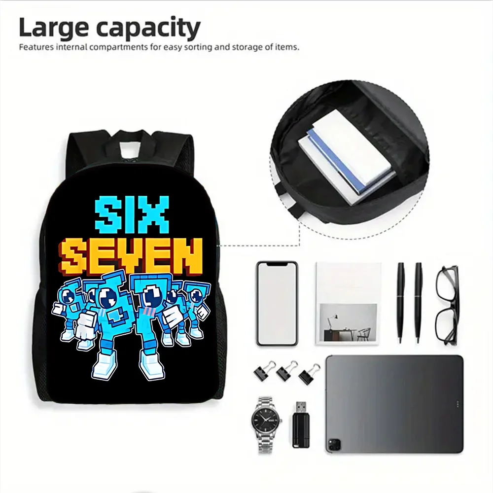Mochila Escolar Infantil 67 Six Seven com Bolsas para Almoço, Bolsas para Lápis, Mochilas Escolares para Meninos e Meninas, Melhor Presente