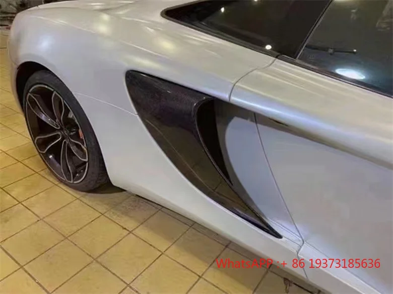 New 3K Diagonal Woven Carbon Fiber Side Rear Fender Vent for McLaren 650S MP4-12C Body Kit view 4