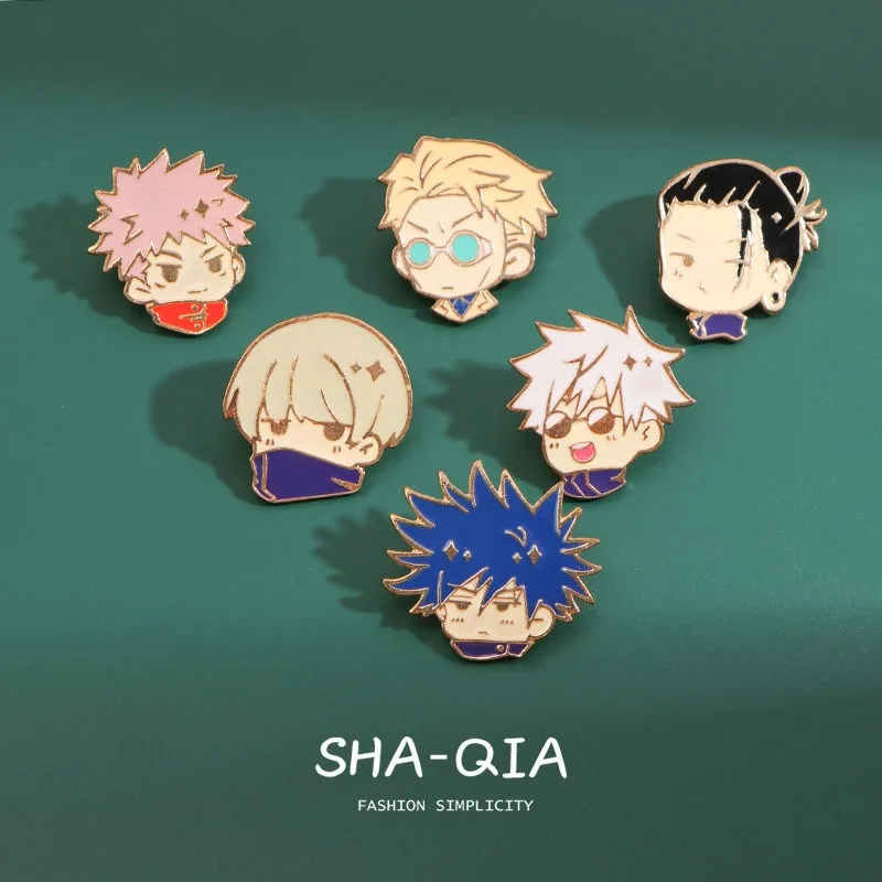 New Jujutsu Kaisen Satoru Gojo Getou Suguru Nanami Kento Badge Anime Peripheral Cute Cartoon Brooch Kawaii Collection Goods