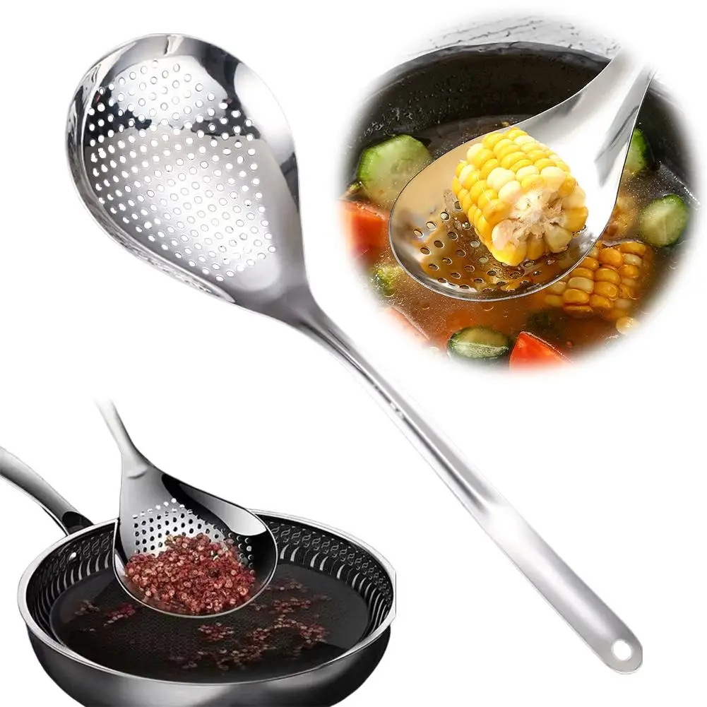 

Скиммеры из нержавеющей стали, ложка с прорезями, кухонная ложка для приготовления пищи, фильтр-ситечко, ситечки, скиммеры, совок для жарки, дуршлаг для M1p7