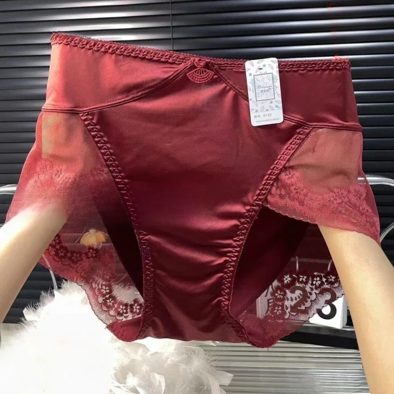 

High Appearance Level Sexy Lace Stitching Underwear Women's Waist Pack Hip Light Luxury Comfortable Breathable New Briefs 2024